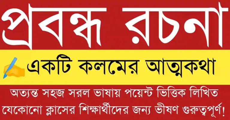 একটি কলমের আত্মকথা প্রবন্ধ রচনা | Ekti Kolomer Attokotha Prabandha Rachana বিষয়ের বাংলা রচনার চিত্র