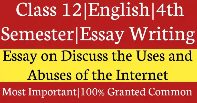 Essay on Discuss the Uses and Abuses of the Internet for Class 12 4th semester Writing Skill English suggestion with academic writing focus