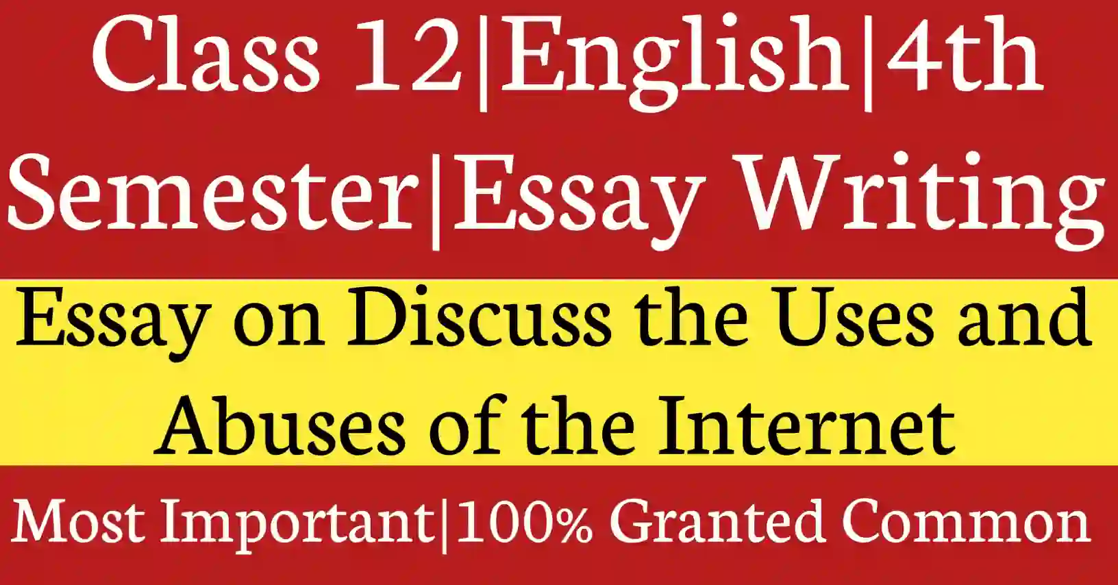 Essay on Discuss the Uses and Abuses of the Internet for Class 12 4th semester Writing Skill English suggestion with academic writing focus