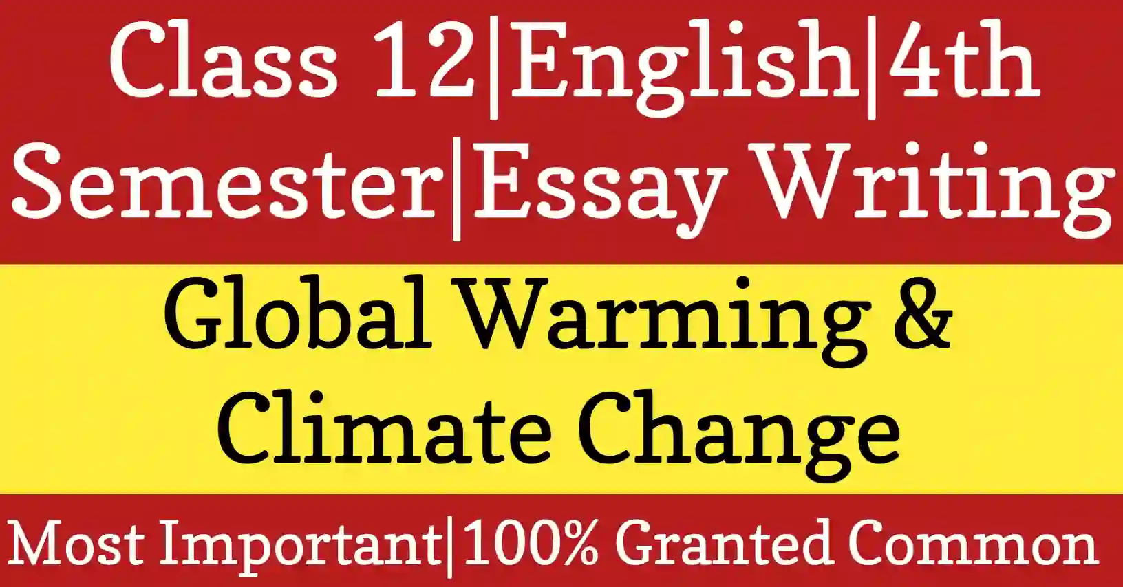 Essay on Global Warming and Climate Change for Class 12 Writing Skill and HS English suggestion 2026