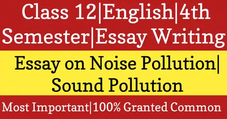 Essay on Noise Pollution and Sound Pollution for Class 12 academic writing and English essay skills with proper structured content