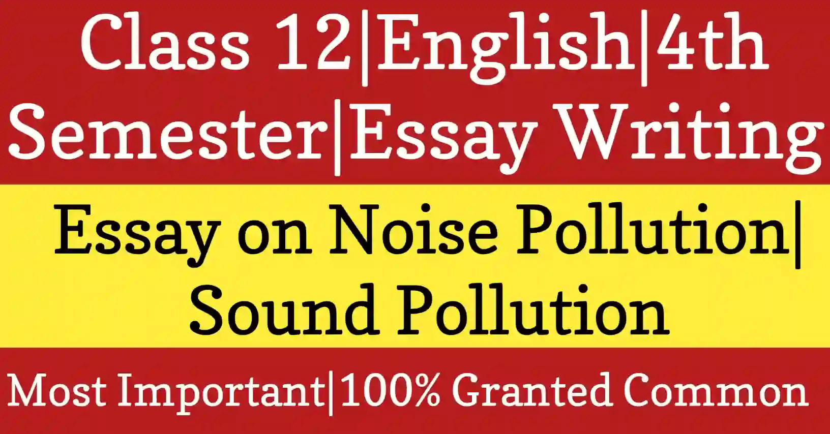 Essay on Noise Pollution and Sound Pollution for Class 12 academic writing and English essay skills with proper structured content