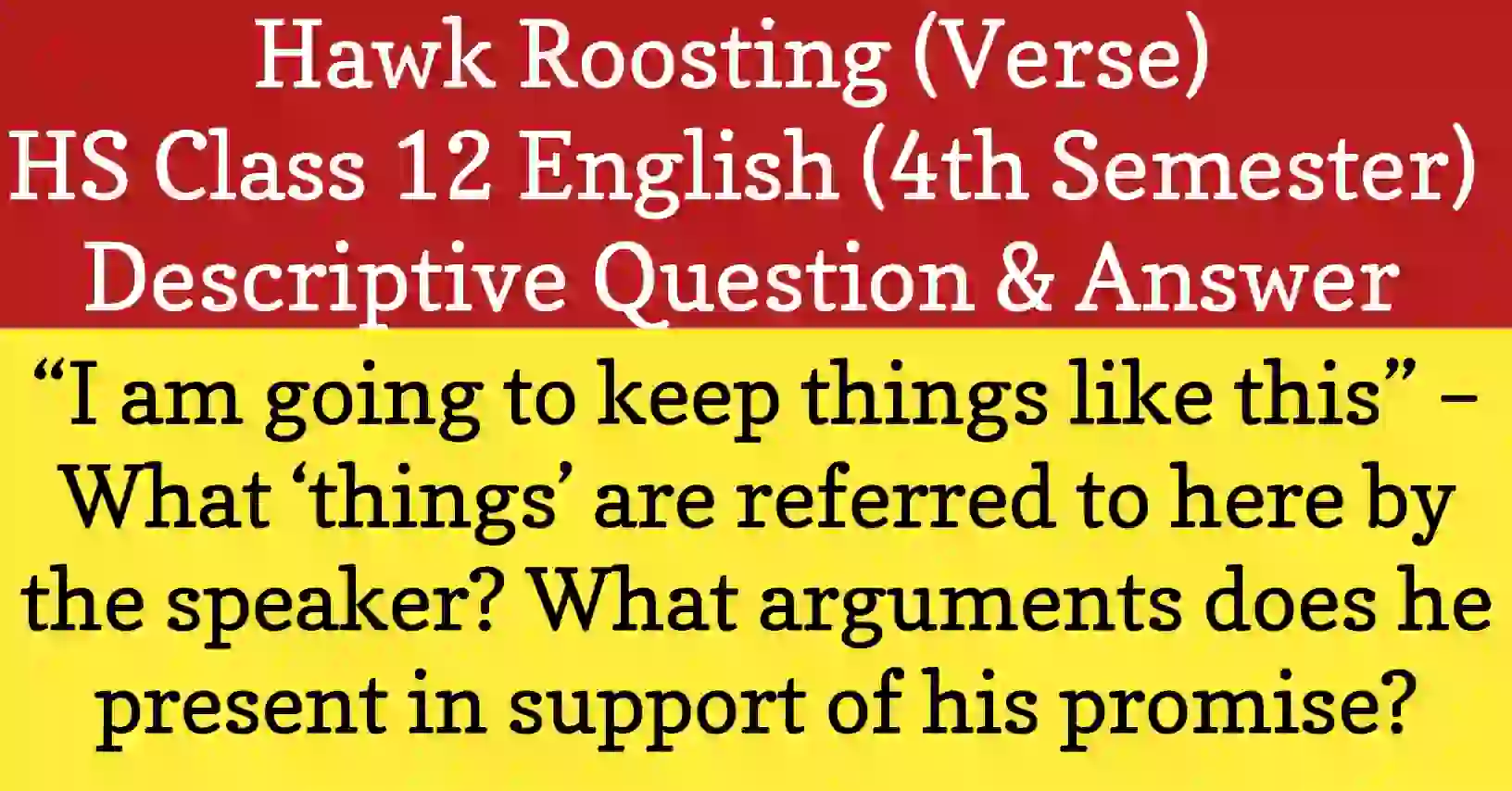 I am going to keep things like this answer from Hawk Roosting poem showing hawk imagery and poetic symbolism.