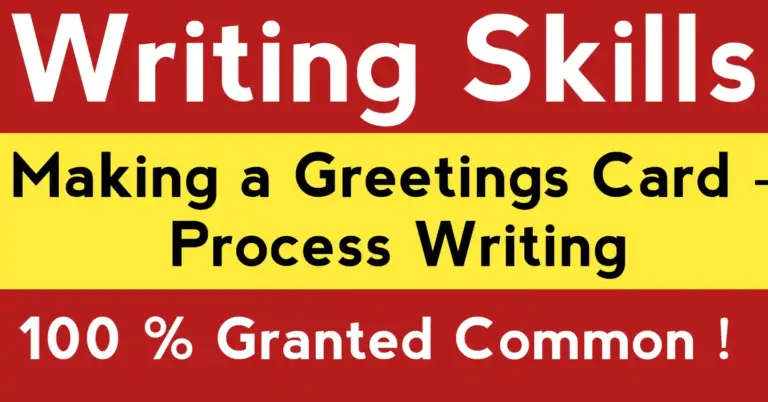 Making a Greetings Card – Process Writing stepwise graphic showing materials and method for students