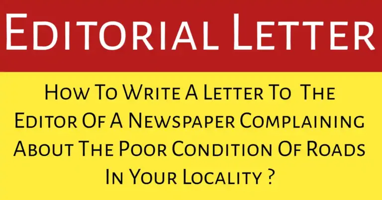 How To Write A Letter To The Editor About Poor Roads