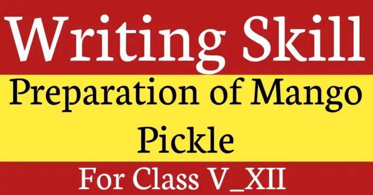 Preparation of mango pickle using raw mango pieces mixed with spices and oil in a traditional step by step homemade method